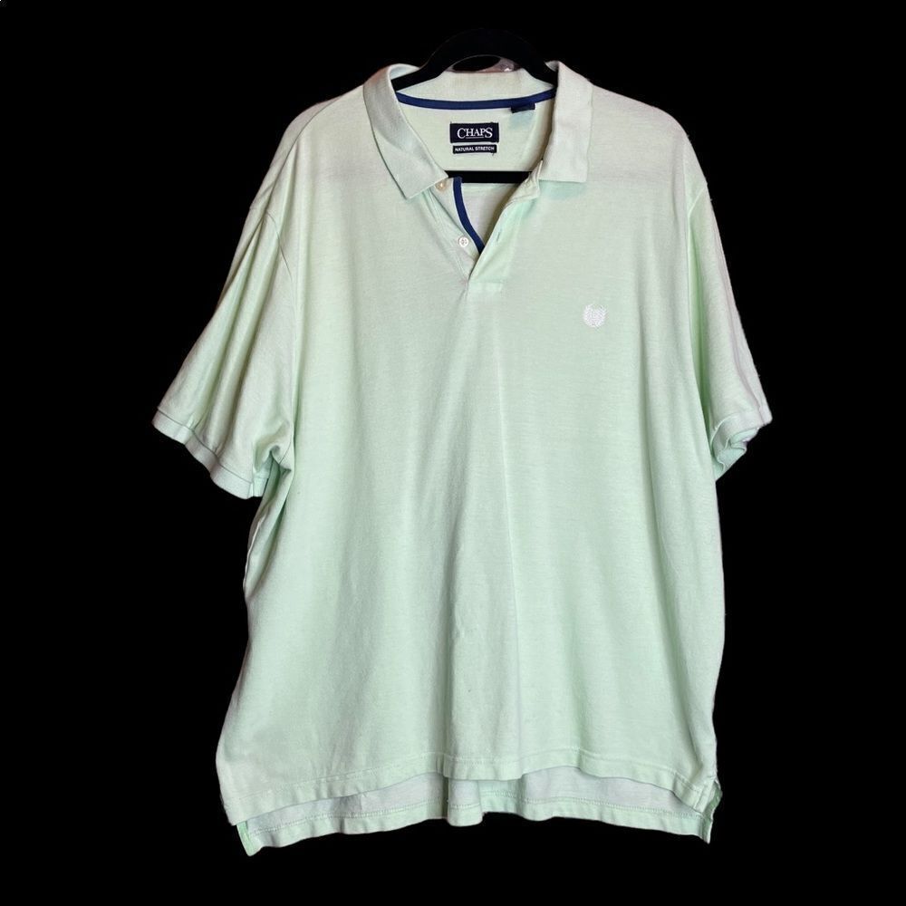 5 for $25🔥CHAPS Natural‎ Stretch Mint Green Polo Shirt XXL